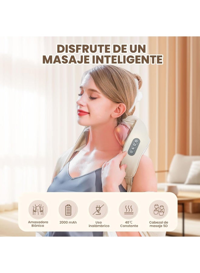 وسادة تدليك الرقبة والظهر | جهاز تدليك كهربائي 5D للكتف والرقبة | تخفيف ألم العضلات في البيت والمكتب - Image 5